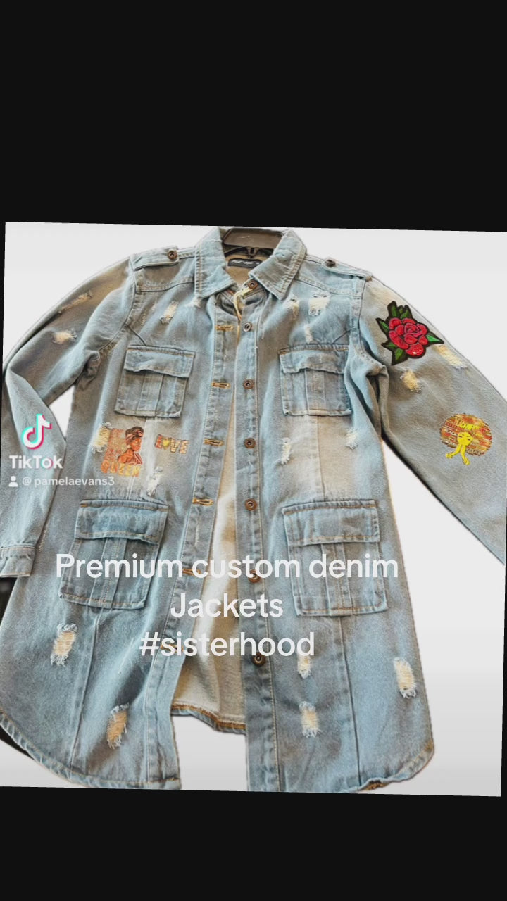 Customized "Sisterhood" Denim Jacket