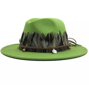 Unisex  Collection Fedora With Feather